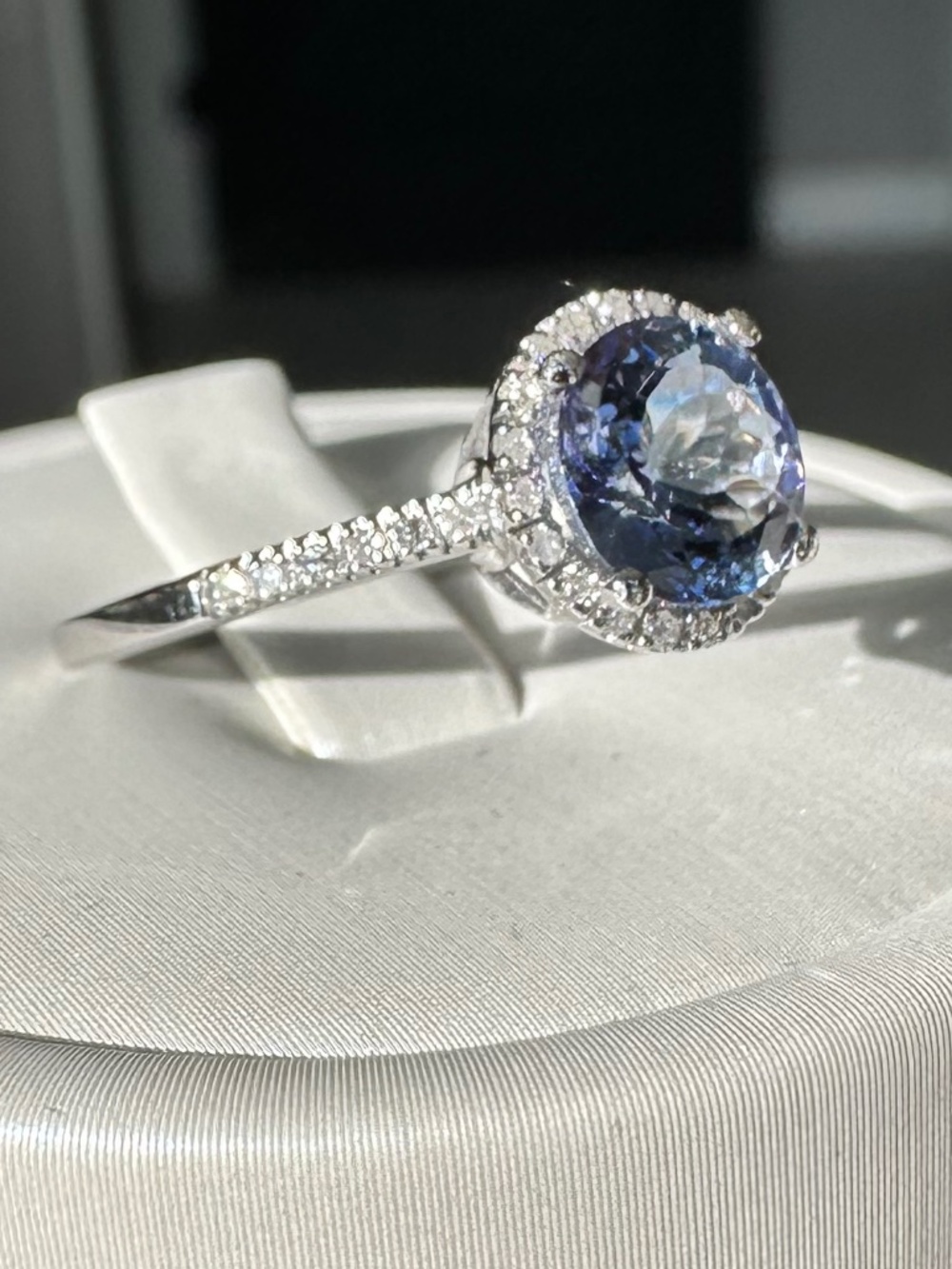 💍 RARE 1.5ct Unheated Tanzanite & Diamond Engagement Ring 14k ✨ Size 7 - Picture 4 of 11